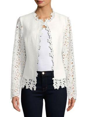 Karl Lagerfeld Paris Tweed Open-front Jacket