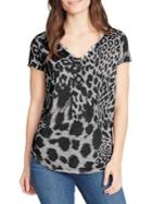 William Rast Cooper Leopard-dot V-neck Henley Tee