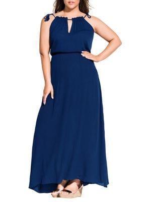City Chic Plus Tassel Shoulder Maxi Dress