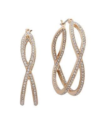 Anne Klein Goldtone & Crystal Earrings