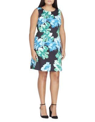 Tahari Arthur S. Levine Plus Floral Sheath Dress
