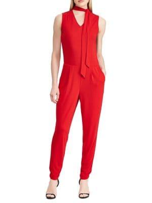 Lauren Ralph Lauren Petite Tie-neck Jersey Jumpsuit