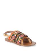 Dvlpmnt+ Meadow Floral-embroidered Leather Sandals