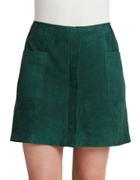 424 Fifth Suede Zip Mini Skirt