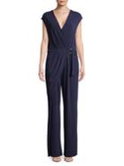 Michael Michael Kors Short-sleeve Wrapped Jumpsuit