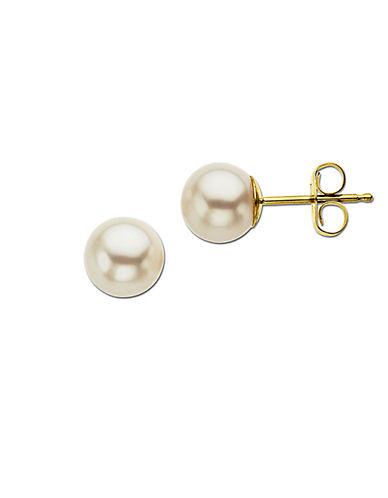 Lord & Taylor 14 Kt Yellow Gold Freshwater Pearl Stud Earrings