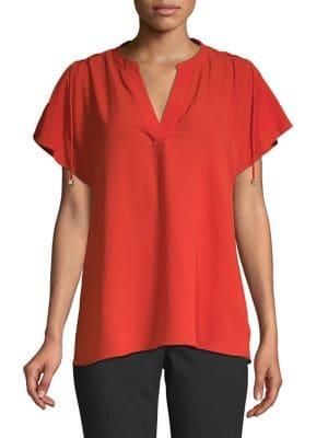 Michael Michael Kors Lace-up Sleeves Blouse