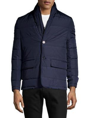 Black Brown Quilted Long-sleeve Jacket