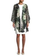 Cejon Floral-print Open Front Kimono