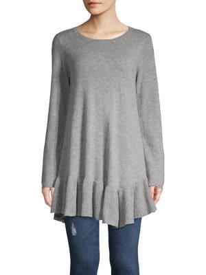 Ply Cashmere Ruffled Hem Cashmere Tunic