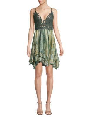 Free People Plunging Lace Mini Dress