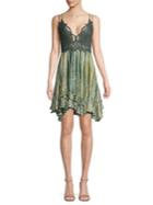 Free People Plunging Lace Mini Dress