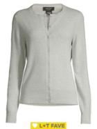 Lord & Taylor Button Front Cashmere Cardigan