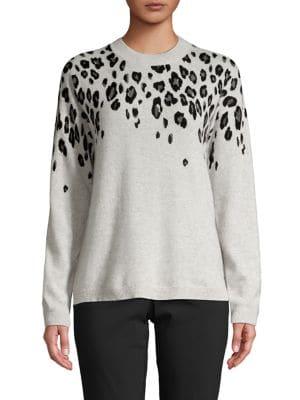 Lord & Taylor Leopard-print Cashmere Sweater