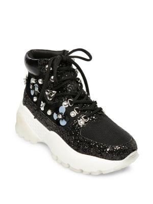 Betsey Johnson Abel Floral Platform Dad Sneaker Booties