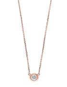 Effy Pave Diamond And 14k Rose Gold Bezel Pendant Necklace