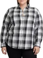 Lauren Ralph Lauren Plus Straight-fit Plaid Shirt