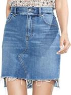Vince Camuto Essentials Frayed Denim Skirt