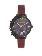 Olivia Burton After Dark Stainless Steel And Leather-strap Watch