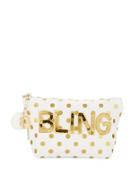 Bow And Drape Bling Embellished Dotted Pouch
