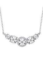Sonatina Diamond And Sterling Silver Five-stone Halo Necklace