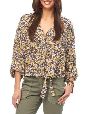 Democracy Floral Self-tie Top
