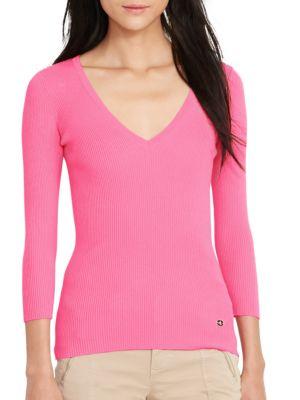 Lauren Ralph Lauren Solid Rib-knit Top