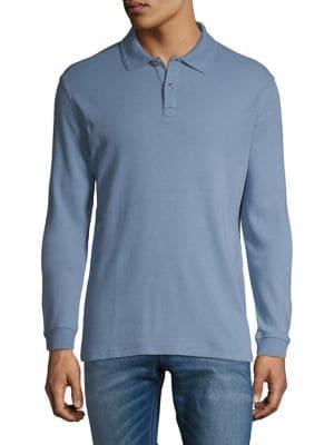 Black Brown Long-sleeve Cotton Polo Shirt