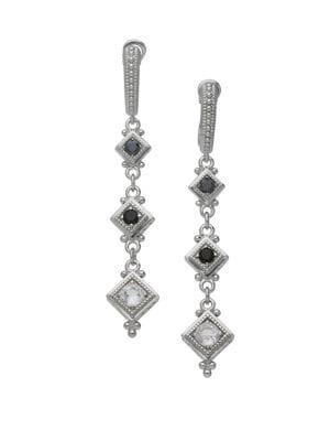 Ripka Renaissance Sterling Silver, White Topaz & Hematite Drop Earrings
