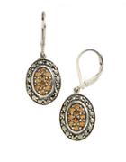 Lord & Taylor Sterling Silver And Marcasite Drop Earrings