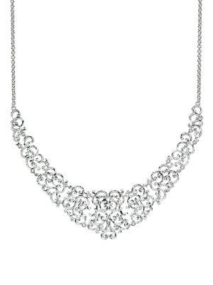 Lord & Taylor Sterling Silver Filigree Frontal Necklace