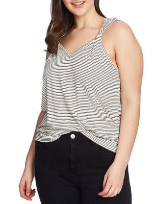 1.state Plus Stripe-print Sleeveless Top