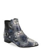 Calvin Klein Eunice Snakeskin-embossed Leather Ankle Boots