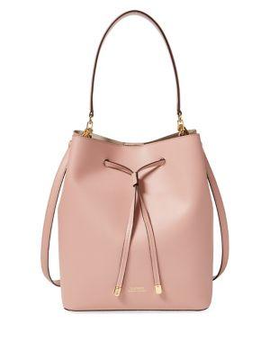 Lauren Ralph Lauren Medium Debby Drawstring Leather Bag