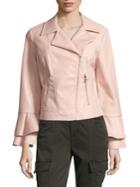 Design Lab Lord & Taylor Bell-sleeve Moto Jacket