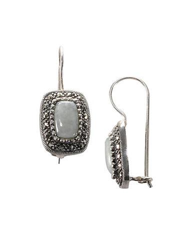 Lord & Taylor Sterling Silver And Marcasite Rectangle Earrings