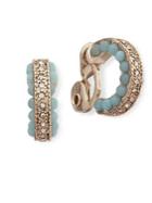 Jenny Packham Crystal And Bead Mini Hoop Earrings