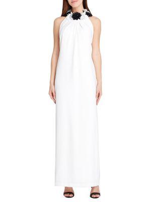 Tahari Arthur S. Levine Sleeveless Crepe Column Gown