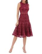 Carmen Marc Valvo Infusion Lace Sleeveless Fit-&-flare Dress