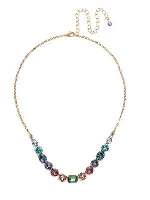 Sorrelli Jewel Tone Tansy Half Line Crystal Charm Necklace