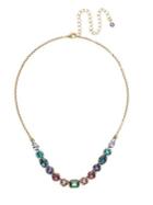 Sorrelli Jewel Tone Tansy Half Line Crystal Charm Necklace