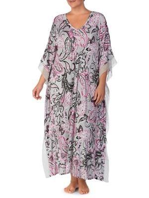 Ellen Tracy Plus Classic Long Caftan