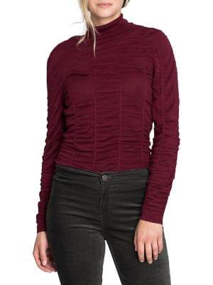 Nic+zoe Ruched Turtleneck Top