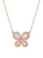 Le Vian Neopolitan Opal, Vanilla Diamond 14k Strawberry Gold Butterfly Necklace