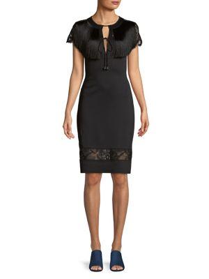 Tadashi Shoji Lace And Tassel Dress