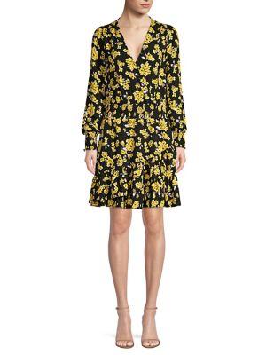 Michael Michael Kors Ruffled Floral Blouson Dress