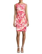 Calvin Klein Plus Pleated Floral-print Sheath Dress