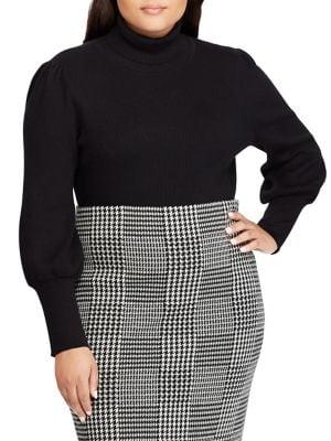 Lauren Ralph Lauren Plus Ribbed Balloon Sleeve Sweater