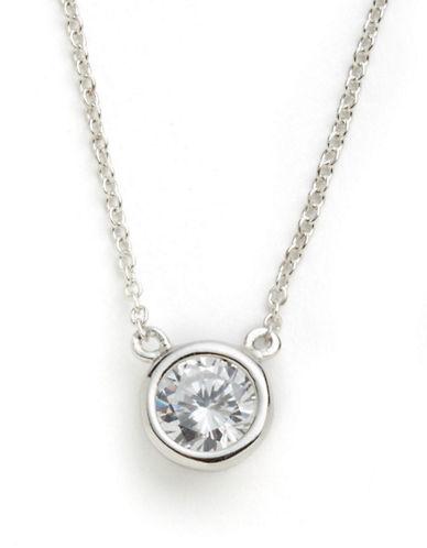 Lord & Taylor Platinum Plated Sterling Silver And Cubic Zirconia Necklace