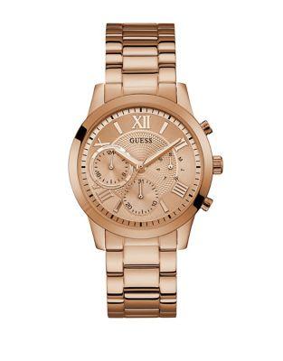 Guess Rose Goldtone Stainless Steel Chronograph Watch